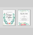wedding floral golden invitation card save vector image