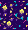 90s and 80s style seamless blue pattern vector image vector image
