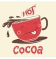 funny cup of cocoa cartoon character vector image vector image