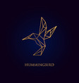 gold hummingbirds line logo designs vector image vector image