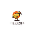 heron mascot animals logo vector image