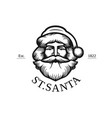 santa claus logo merry christmas emblem happy vector image