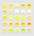 shades of yellow swatch color palette neomorphism vector image