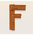 wooden letter f vector image vector image