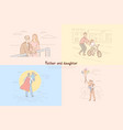 father and daughter relationship vector image