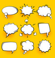 blank comic speech bubbles with halftone shadows vector image