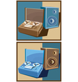 old reel tape recorder set vector image vector image