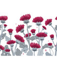 thistle seamless border pattern hand vector image