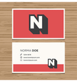 business card letter n vector image vector image