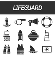 lifeguard icon set vector image