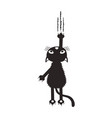 a black cat climbs the wall and leaves scratches vector image