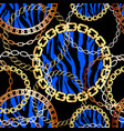 fashion seamless pattern with golden chains vector image vector image