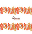 rowan seamless border leaf fall pattern flat vector image vector image