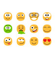 yellow and green emoticon faces vector image