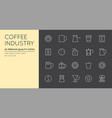 set of thin coffee elements vector image