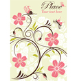 flower frame with butterfly vector image