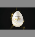 happy easter gold glitter luxury egg 3d card vector image vector image