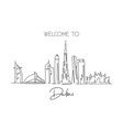 one continuous line drawing dubai city skyline vector image