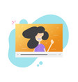 online video conference with happy woman vector image
