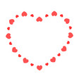 cute heart shaped frame with hearts template vector image vector image