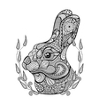 entangle stylized head of rabbit in wreath hand vector image vector image