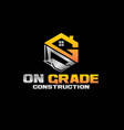 o g excavator construction logo designs simple vector image vector image