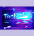 tech banner of desktop computer vector image