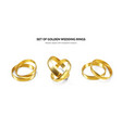 set golden wedding rings couple shiny vector image vector image