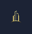 cityscape building gold logo vector image