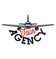 color vintage tour agency emblem vector image