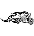 Motorcycle with fire and flames Royalty Free Vector Image