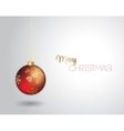 merry christmas card with red bauble vector image