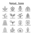 sprout icon set in thin line style vector image vector image