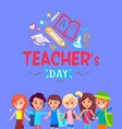teachers day blue placard vector image