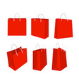 set of red shopping bags vector image vector image