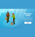 mushroom pickers horizontal banner vector image vector image