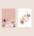 watercolor orchid pampas grass protea floral vector image vector image