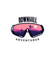 downhill glasses adventurer view landscape vector image