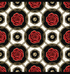 Checkered pattern with gold chains beads Vector Image