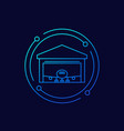 hangar with airplane icon linear design vector image vector image