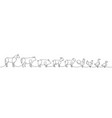 set of farm animal one line horse cow pig goat vector image