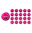 5 to 100 percent charts vector image vector image