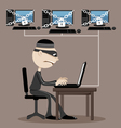 computer hacker in a mask vector image
