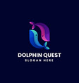 logo dolphin gradient colorful style vector image vector image