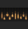 realistic light bulb electric incandescent lamps vector image