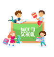 back to school concept happy students children vector image vector image