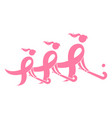 field hockey breast cancer ribbon vector image