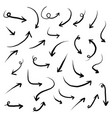 hand drawn arrows icons set arrow icon vector image
