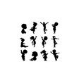 silhouette toddler playing vector image