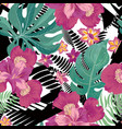 floral seamless pattern tropical flower background vector image